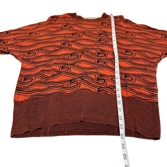 Scotch & Soda Crewneck Orange Black Knit Sweater Women's Size S - Picture 11 of 11
